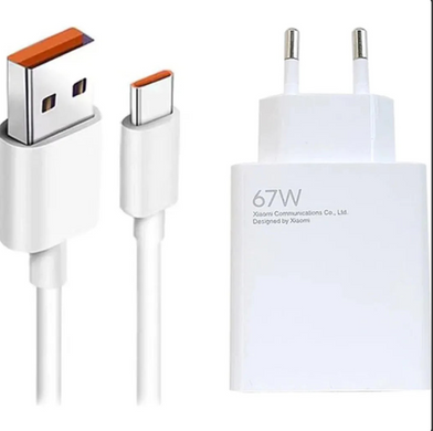 Мережевий зарядний пристрій Xiaomi Wall Charger 67W White + USB-C (BHR6035EU)