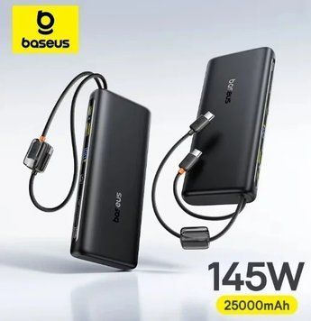 Зовнішній акумулятор (павербанк) Baseus Enerfill FC41 145W 25000mAh Black, Чорний